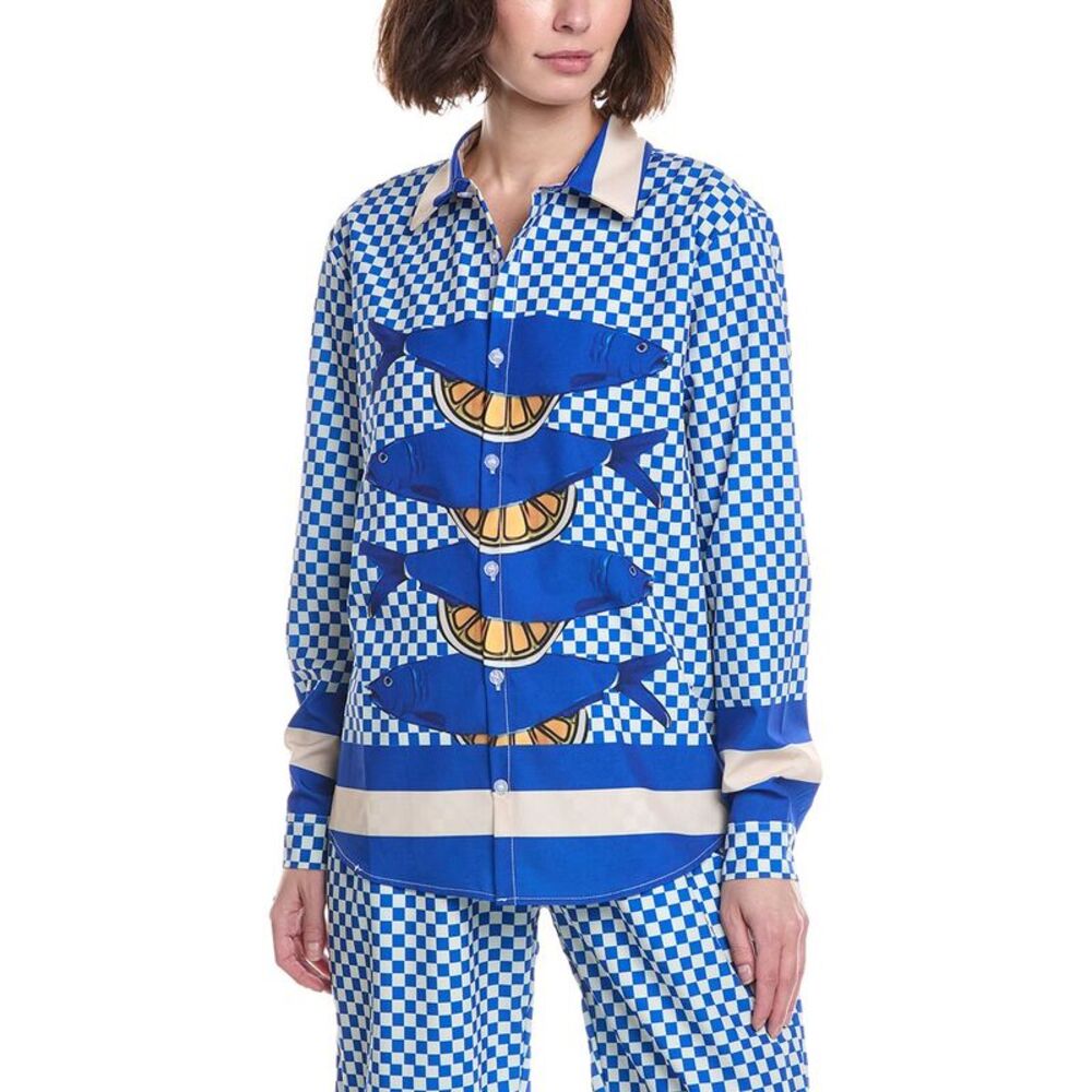 To My Lovers Womens Printed Top, Blue